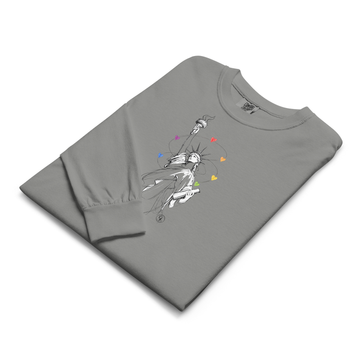 Rainbow Liberty Graphic Sweatshirt | Comfort Colors® Heavyweight Cotton Tee